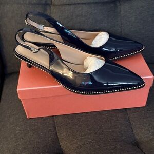 Elegant Blue Slingback Heels